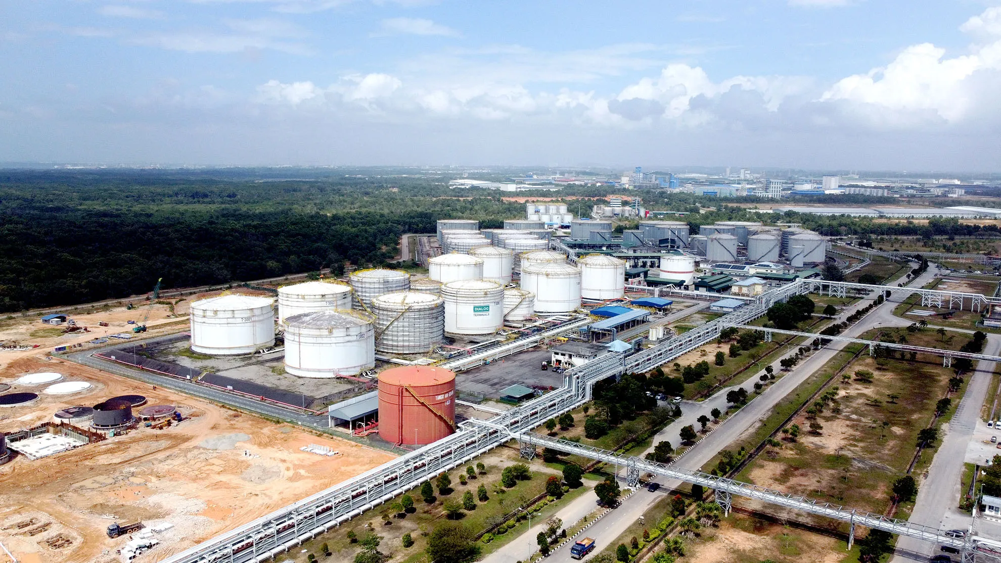 Tank farm within the Tanjung Langsat Port area