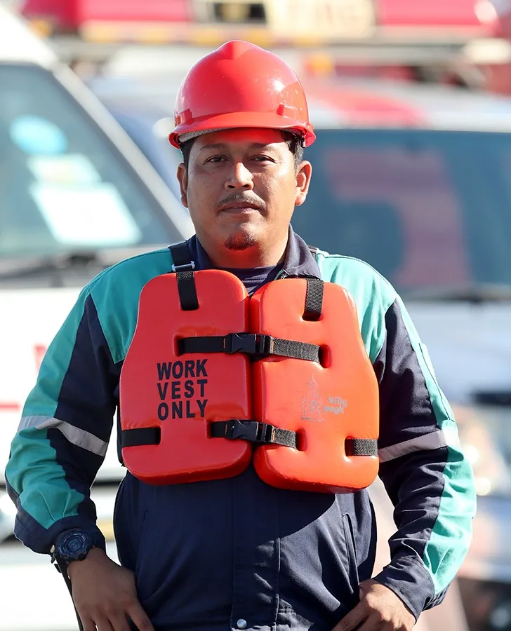 Emergency response team working together during a joint drill