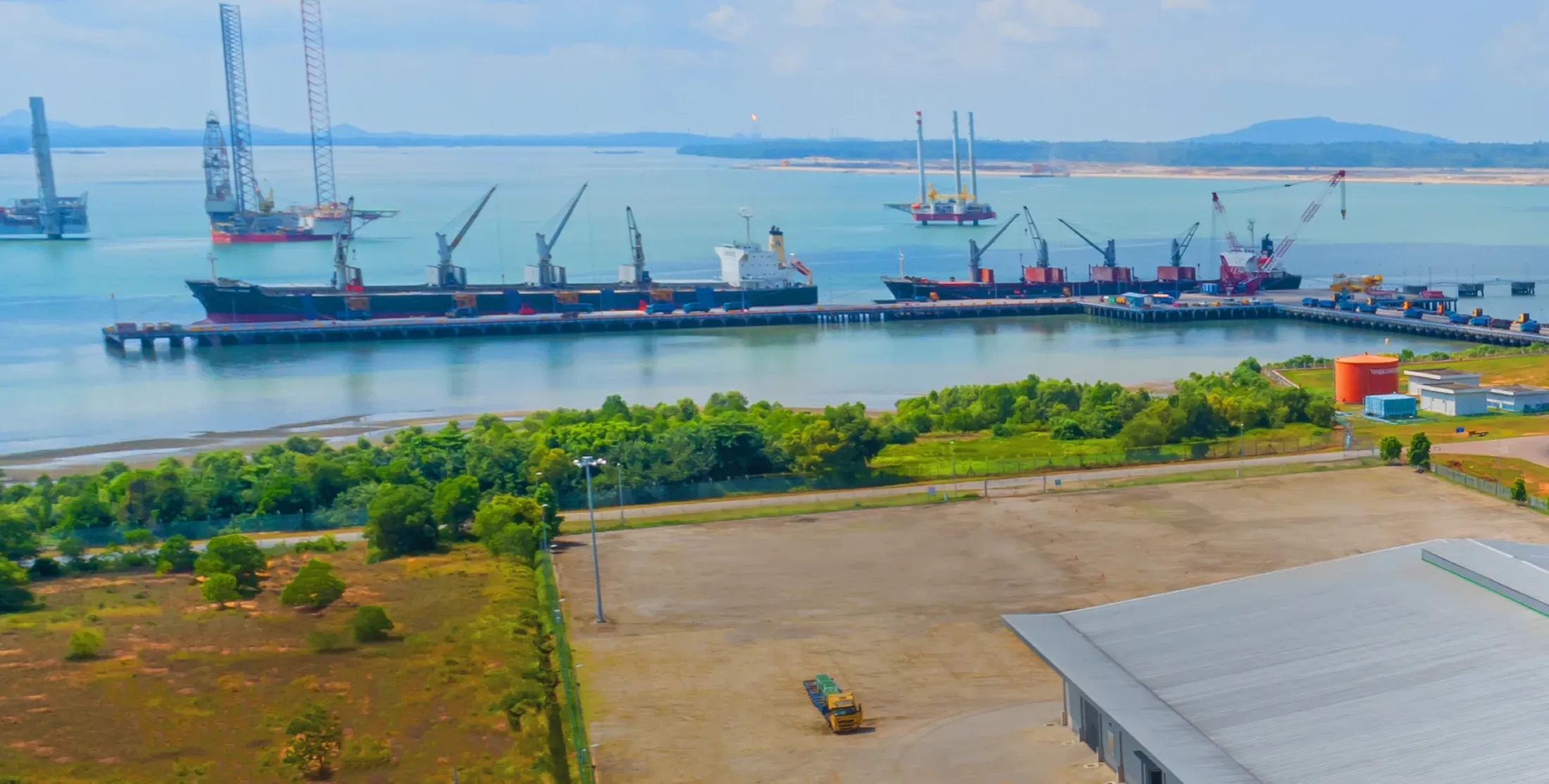 Port shoreline and multipurpose jetty at Tanjung Langsat