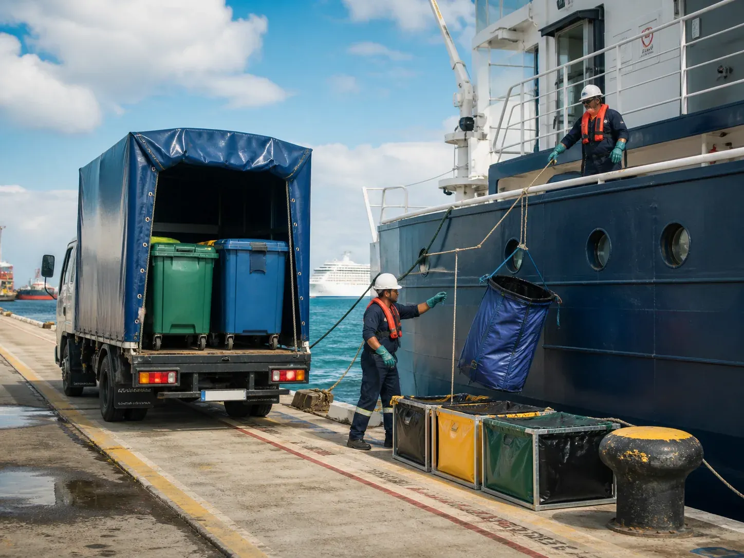 Operational support teams at the port